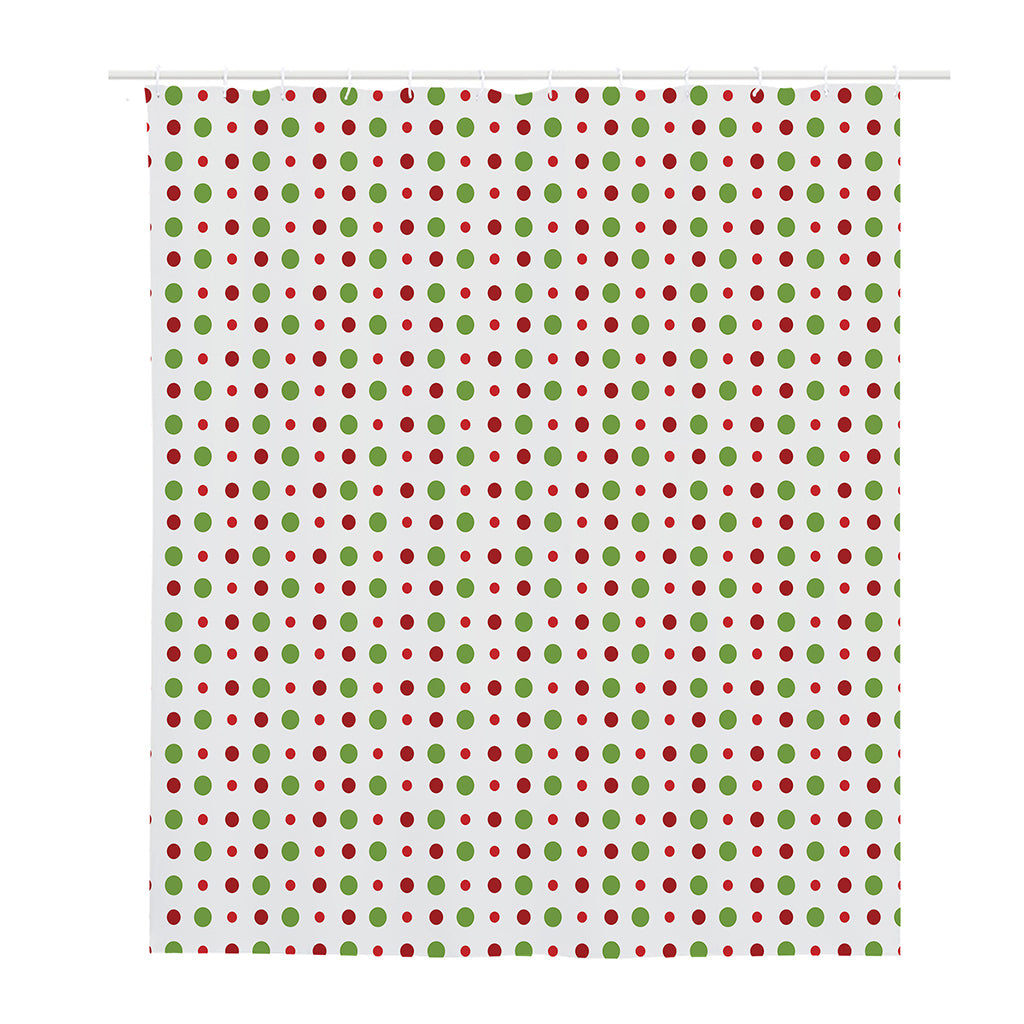 Merry Christmas Dots Pattern Print Polyester Shower Curtain