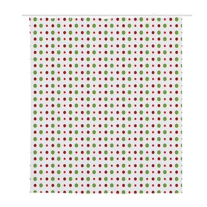Merry Christmas Dots Pattern Print Polyester Shower Curtain