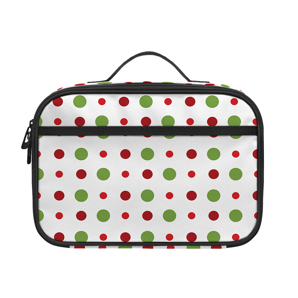 Merry Christmas Dots Pattern Print Portable Lunch Bag