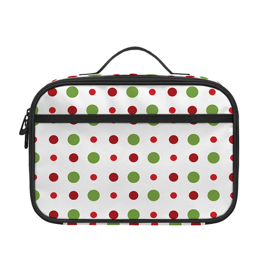 Merry Christmas Dots Pattern Print Portable Lunch Bag