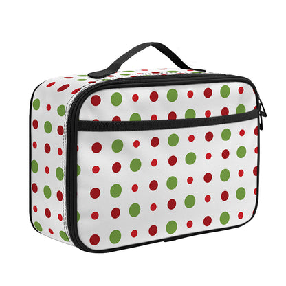Merry Christmas Dots Pattern Print Portable Lunch Bag