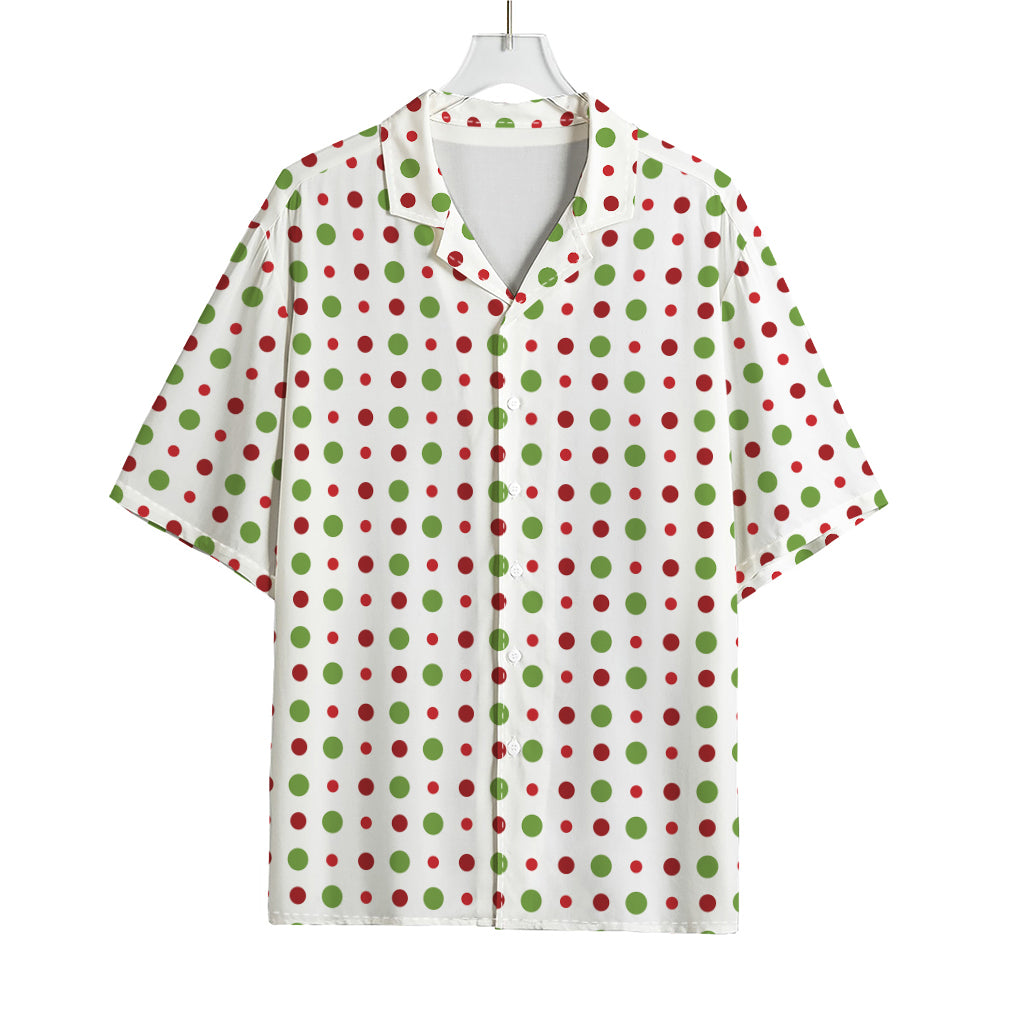Merry Christmas Dots Pattern Print Rayon Hawaiian Shirt