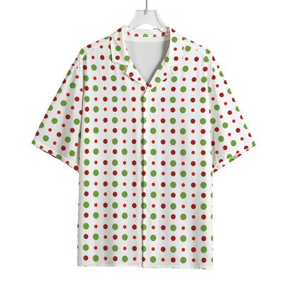 Merry Christmas Dots Pattern Print Rayon Hawaiian Shirt