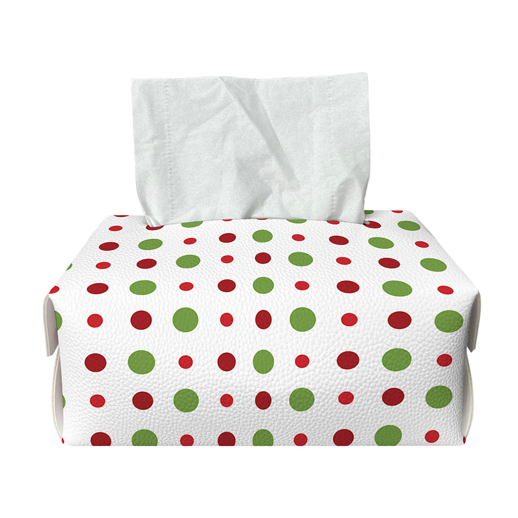 Merry Christmas Dots Pattern Print Rectangle Tissue Box Cover