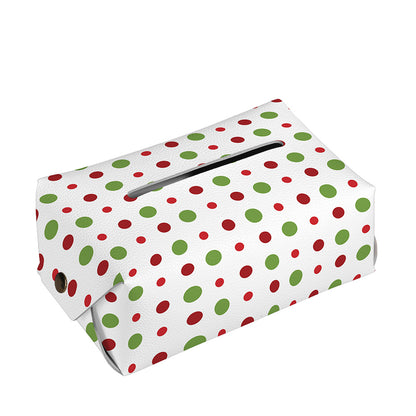 Merry Christmas Dots Pattern Print Rectangle Tissue Box Cover