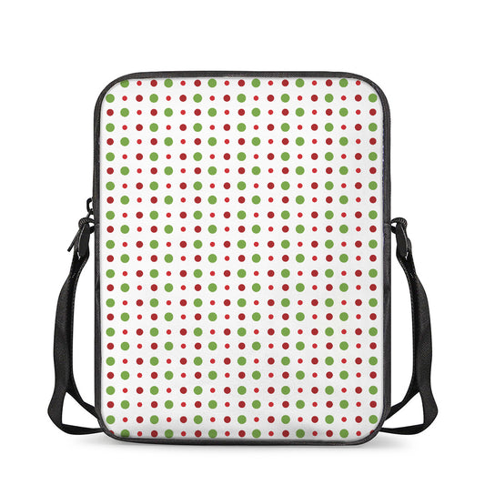 Merry Christmas Dots Pattern Print Rectangular Crossbody Bag