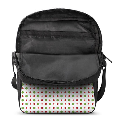 Merry Christmas Dots Pattern Print Rectangular Crossbody Bag