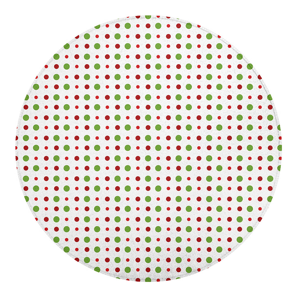 Merry Christmas Dots Pattern Print Round Blanket