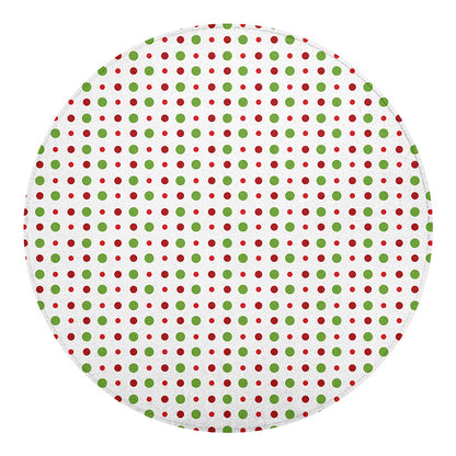Merry Christmas Dots Pattern Print Round Blanket