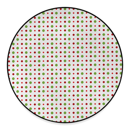 Merry Christmas Dots Pattern Print Round Floor Mat