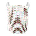 Merry Christmas Dots Pattern Print Round Laundry Basket