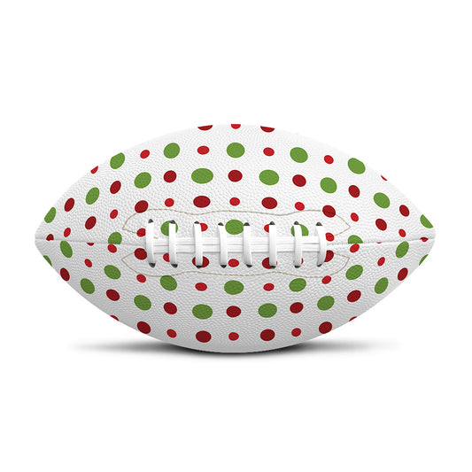 Merry Christmas Dots Pattern Print Rugby Ball