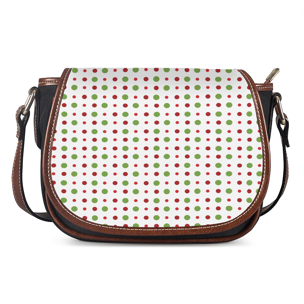 Merry Christmas Dots Pattern Print Saddle Bag
