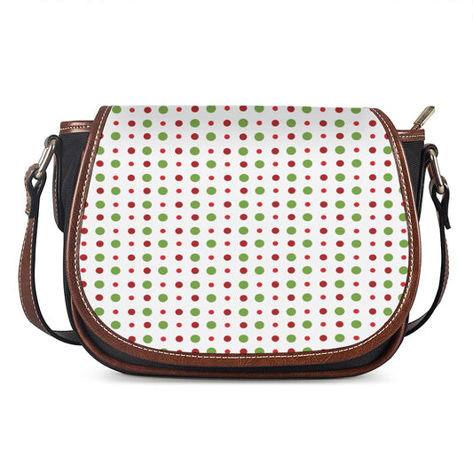 Merry Christmas Dots Pattern Print Saddle Bag