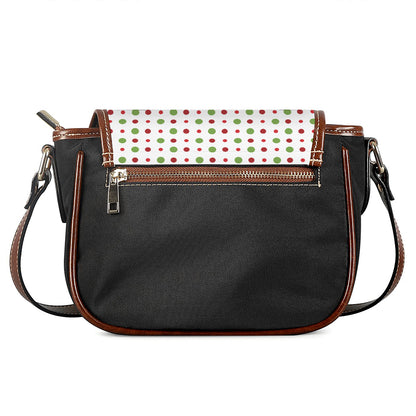 Merry Christmas Dots Pattern Print Saddle Bag
