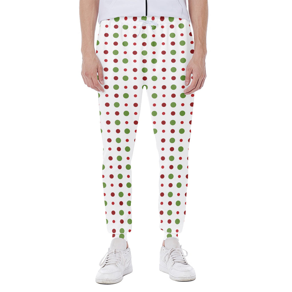 Merry Christmas Dots Pattern Print Scuba Joggers