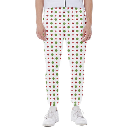 Merry Christmas Dots Pattern Print Scuba Joggers