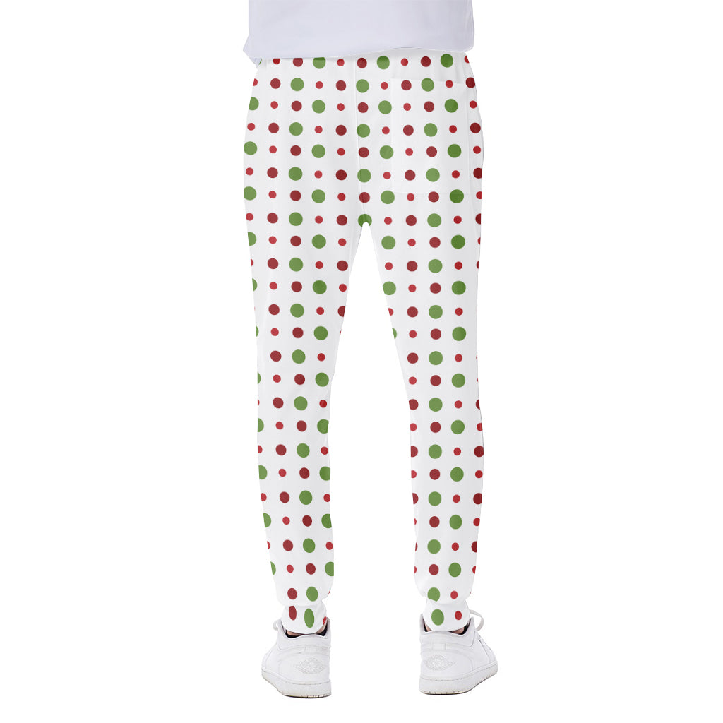 Merry Christmas Dots Pattern Print Scuba Joggers