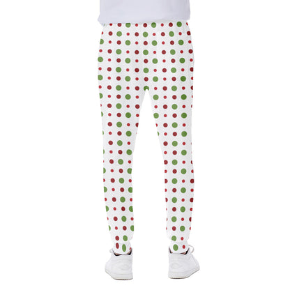 Merry Christmas Dots Pattern Print Scuba Joggers