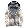 Merry Christmas Dots Pattern Print Sherpa Lined Zip Up Hoodie