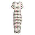 Merry Christmas Dots Pattern Print Short Sleeve Long Nightdress