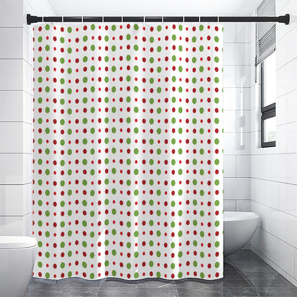 Merry Christmas Dots Pattern Print Shower Curtain