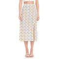 Merry Christmas Dots Pattern Print Side Slit Midi Skirt