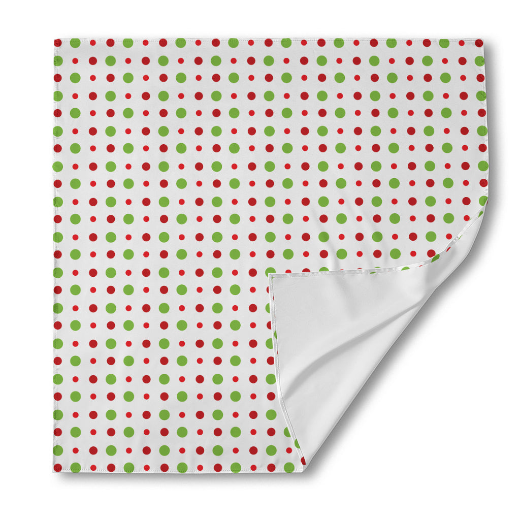 Merry Christmas Dots Pattern Print Silk Bandana