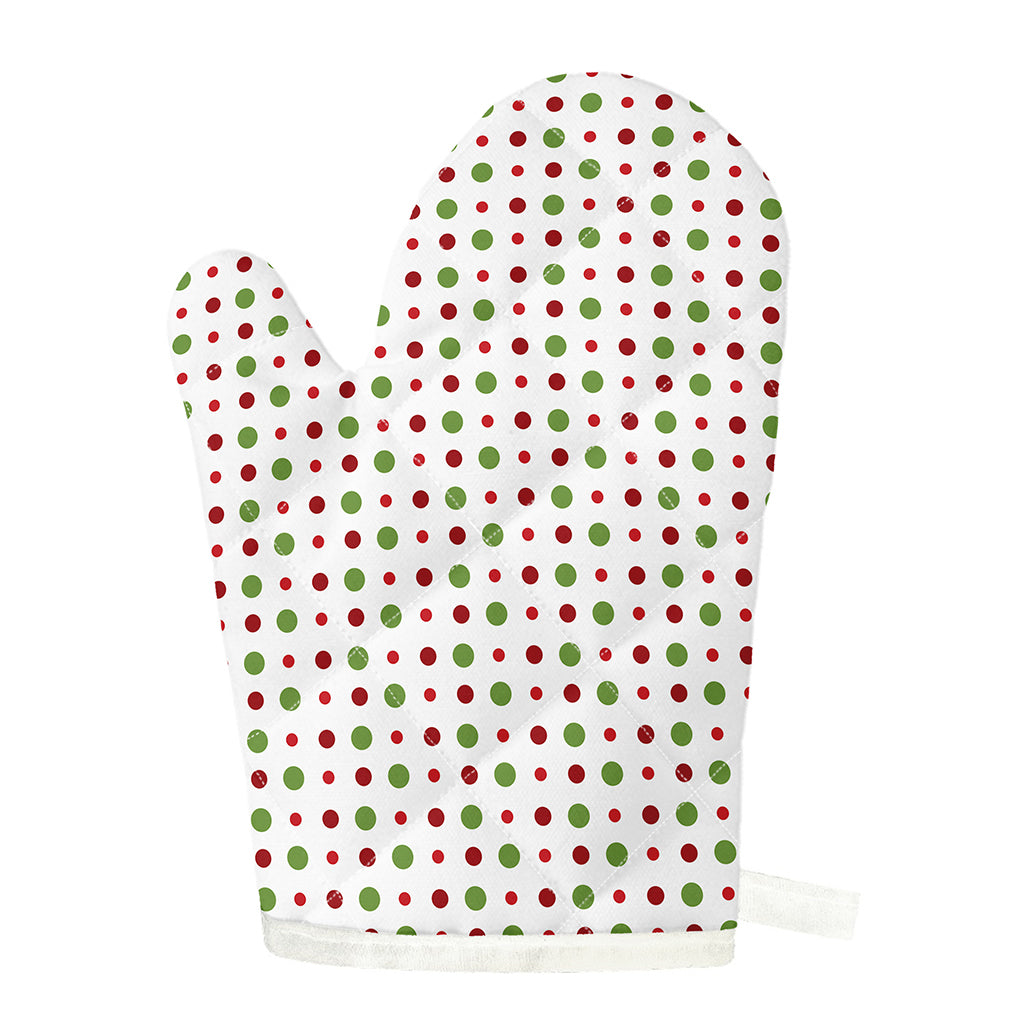 Merry Christmas Dots Pattern Print Single Oven Mitt