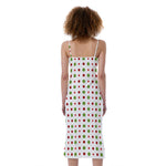 Merry Christmas Dots Pattern Print Slim Fit Midi Cami Dress