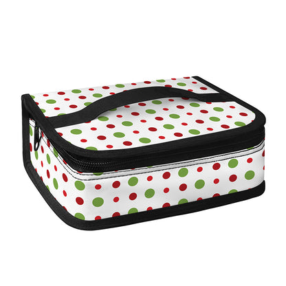 Merry Christmas Dots Pattern Print Small Lunch Bag