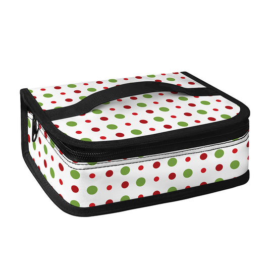 Merry Christmas Dots Pattern Print Small Lunch Bag