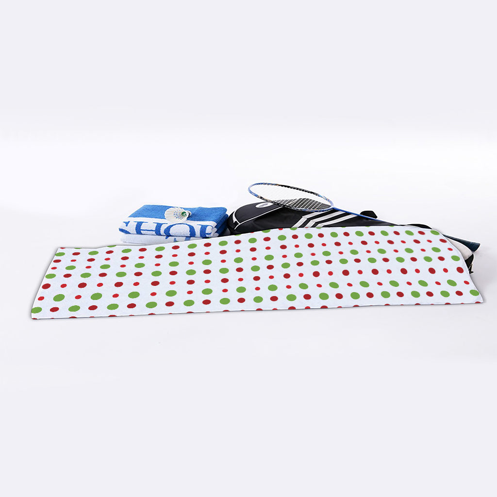 Merry Christmas Dots Pattern Print Sports Towel