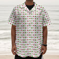 Merry Christmas Dots Pattern Print Textured Short Sleeve Shirt