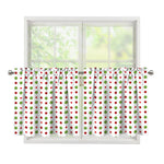 Merry Christmas Dots Pattern Print Tier Curtains