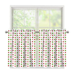 Merry Christmas Dots Pattern Print Tier Curtains