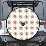 Merry Christmas Dots Pattern Print Tire Cover With Camera Hole