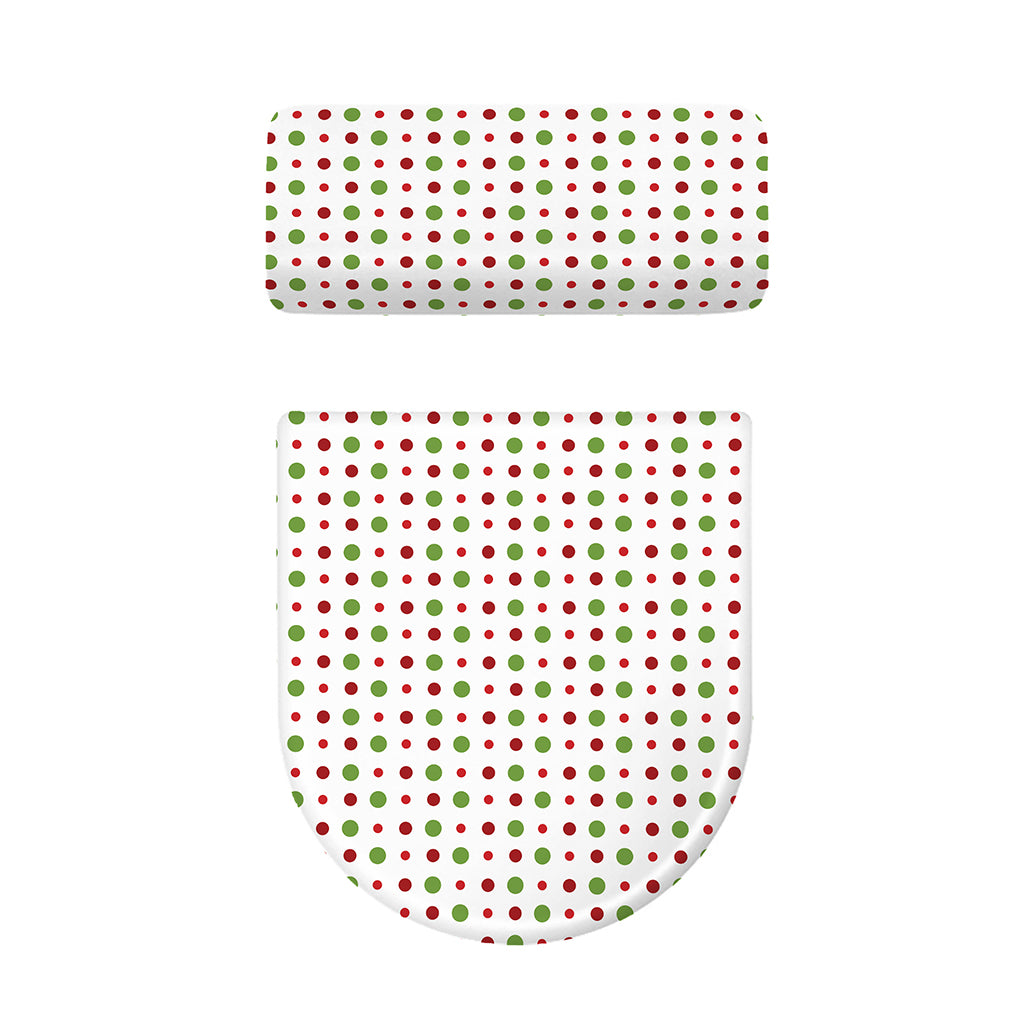 Merry Christmas Dots Pattern Print Toilet Lid And Tank Cover Set