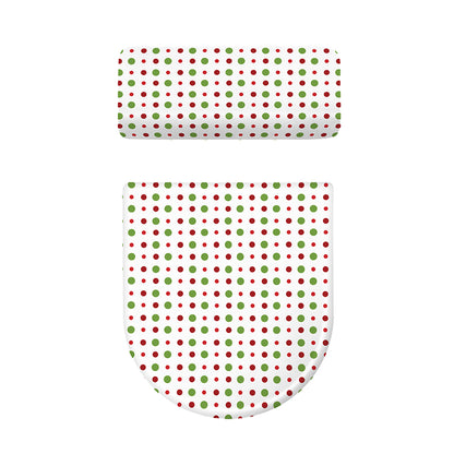Merry Christmas Dots Pattern Print Toilet Lid And Tank Cover Set