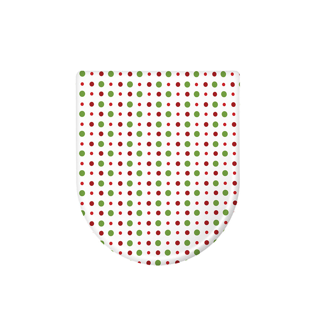 Merry Christmas Dots Pattern Print Toilet Lid Cover