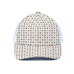 Merry Christmas Dots Pattern Print White Mesh Trucker Cap