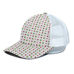 Merry Christmas Dots Pattern Print White Mesh Trucker Cap