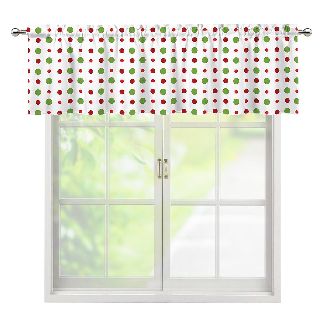 Merry Christmas Dots Pattern Print Window Valance