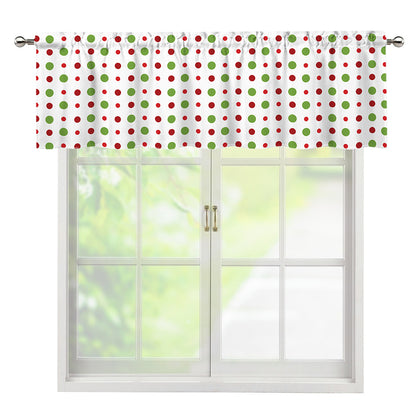 Merry Christmas Dots Pattern Print Window Valance
