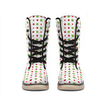 Merry Christmas Dots Pattern Print Winter Boots