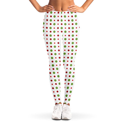 Merry Christmas Dots Pattern Print Women's Leggings