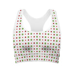 Merry Christmas Dots Pattern Print Women's Sports Bra