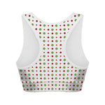 Merry Christmas Dots Pattern Print Women's Sports Bra