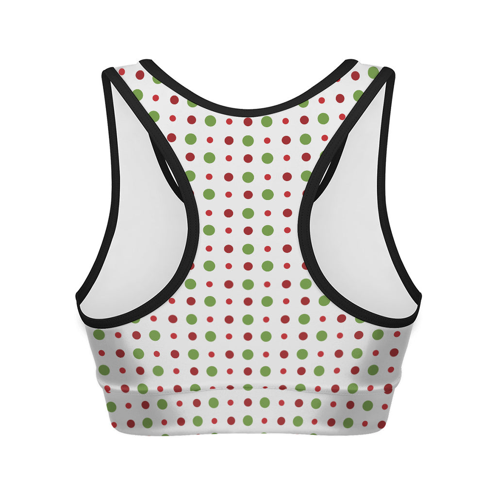 Merry Christmas Dots Pattern Print Women's Sports Bra