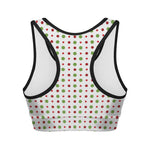 Merry Christmas Dots Pattern Print Women's Sports Bra